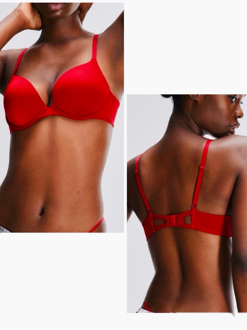 SAVAGE X FENTY New Microfiber Push-up Red Bra - Wired Padded